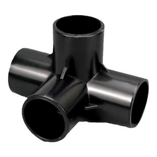 黑色PVC立体三通四通五通六通架子直角接头塑料水管框架拐角连接