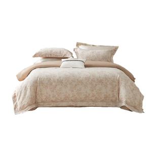 水星家纺60支新疆长绒棉复古花卉轻奢四件套被套床单秋冬套件年货