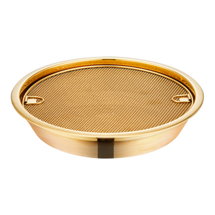 304不锈钢沥油盘韩式圆盘加深盘带滤网油炸盘加大盘料理多用茶盘