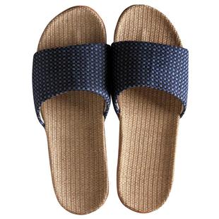 亚麻拖鞋女夏季情侣厚底凉拖鞋居家用室内软底防滑四季棉麻拖鞋男