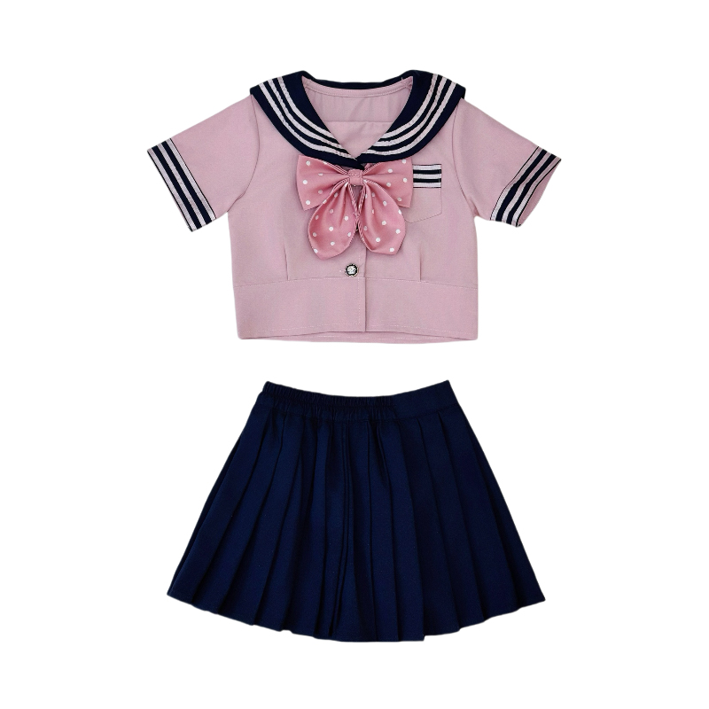 JK套装女童夏季儿童英伦风衬衫百褶裙洋气学院风制服小女孩两件套