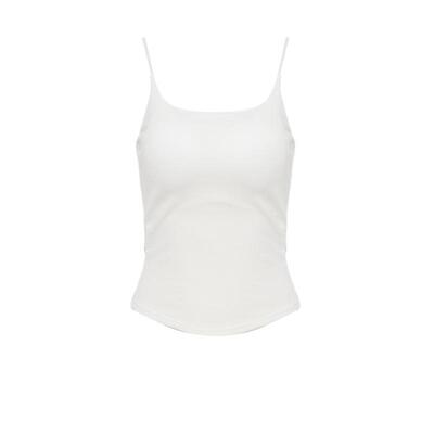 DPLAY【惠品】夏季新款一体式胸垫白色吊带背心女内衣上衣