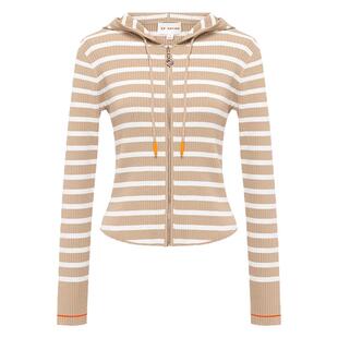 EP YAYING雅莹女装 撞色条纹连帽拉链针织开衫 商场同款 9116A