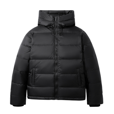 SANBAI叁佰黑色羽绒服连帽