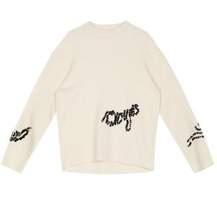 速写男装秋季新款毛衫半高领提花套头毛衣宽松休闲时尚设计官方