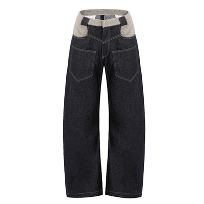 RBM反穿设计感弯刀微喇牛仔裤