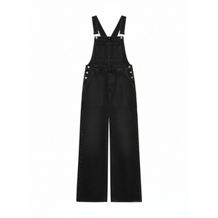 大码女装复古街头风牛仔背带裤女胖mm小个子宽松显瘦工装连体裤子