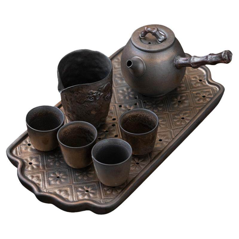 鎏金茶具套装复古窑变整套功夫