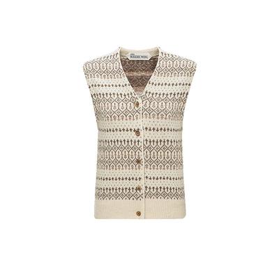 百搭V领复古提花马甲上衣