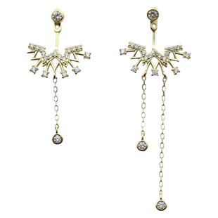 srrmhyn银色超仙耳钉银镶钻不对称耳环2023新款夏季小众耳坠挂饰