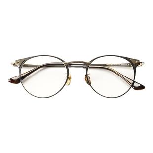 简约II x 复古圆框钛近视眼镜框可配片文艺民国风超轻撞色波士顿