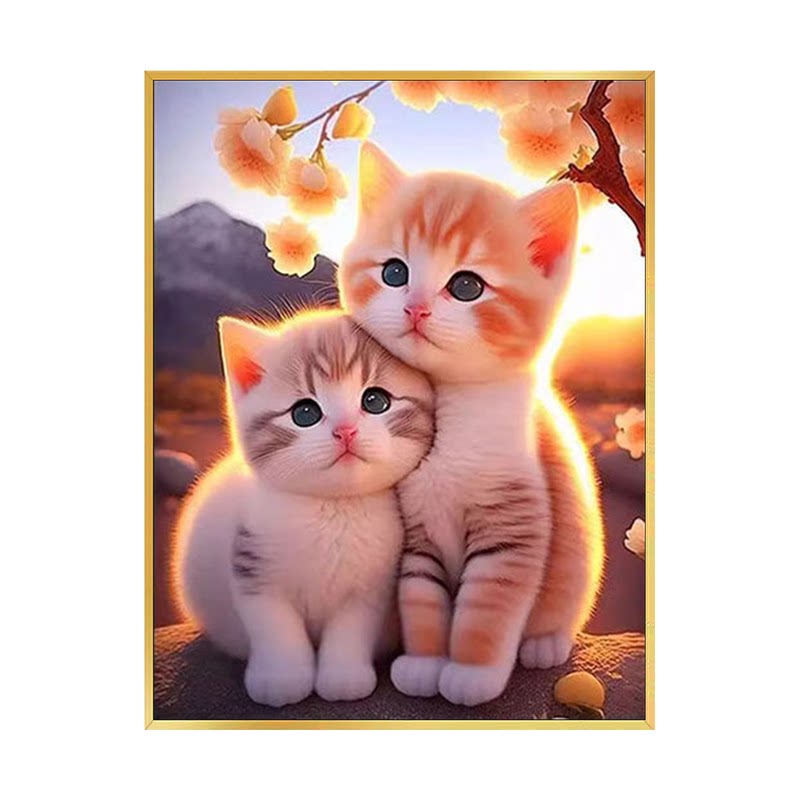 两只小猫咪钻石画diy手工拼贴绣