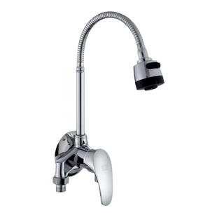 全铜洗菜盆水池明装混水阀厨房冷热水龙头小厨宝控温调温阀墙壁式