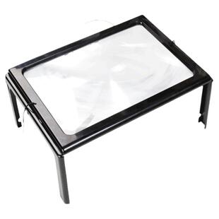 台式放大镜带led灯老人阅读3倍方形大镜片挂脖整页看书维修纹刺绣