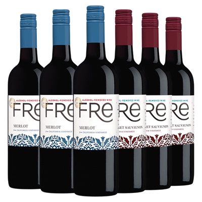 美国fre红酒无醇葡萄酒750ml组合