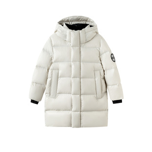 商场同款巴拉巴拉儿童黑标鹅绒羽绒服男童中长款外套2025冬装新款