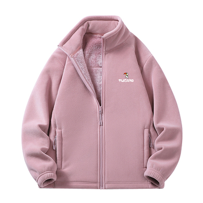 啄木鸟抓绒衣女保暖加厚开衫卫衣