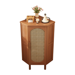 角落置物架客厅家用三角柜子墙角非实木复古储物柜多层边角收纳柜