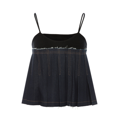 ANDERSSONBELL褶皱牛仔无袖吊带