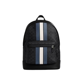 COACH/蔻驰官方 奥莱款经典标志条纹图案商务休闲男士双肩包CV922