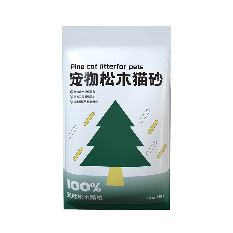 奥莉特松木猫砂除臭低尘可冲厕植物猫砂大袋囤货装猫咪用品