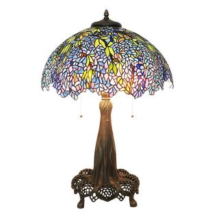 【粉紫藤】22寸限量全铜奢华古董别墅艺术美式复古装饰客厅大台灯