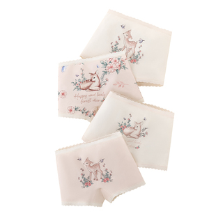 女童内裤儿童纯棉a类男童四角裤全棉女宝宝女孩平角男宝透气短裤