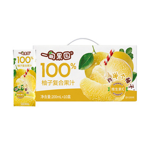 一甸果园100%柚子复合果汁0脂0糖健康饮品常山胡柚饮料200ml*10盒