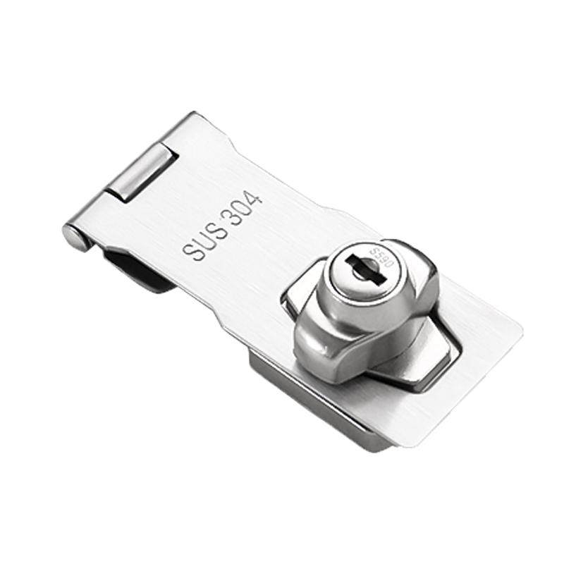 304不锈钢冰箱锁免打孔冰柜锁防盗锁衣柜锁搭扣防盗加厚锁抽屉锁