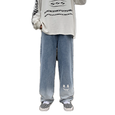 大码300斤休闲裤子男女春秋涂鸦