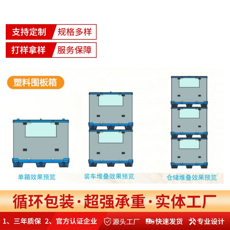 汽配围板箱定制pp可折叠塑料工业蜂窝箱周转箱物流板围板吹塑大型