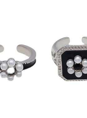 女珍珠戒指法式复古不掉色时尚百搭