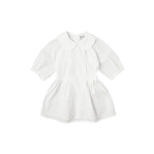 benebene韩国童装春季新款女童高端连衣裙纯棉泡泡袖淑女裙子