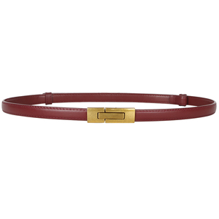 西装细腰带女真牛皮装饰连衣裙收腰封衬衫ins风时尚复古棕色皮带