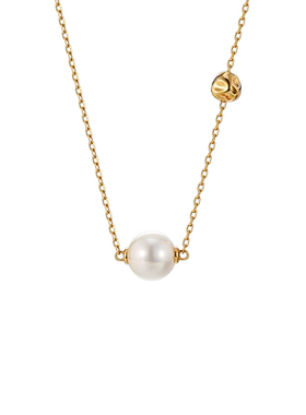 白岚淡水珍珠项链女925银毛衣链