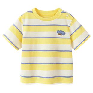 【纯棉条纹T恤】迷你巴拉巴拉男女童短袖T恤宝宝条纹婴儿上衣夏装