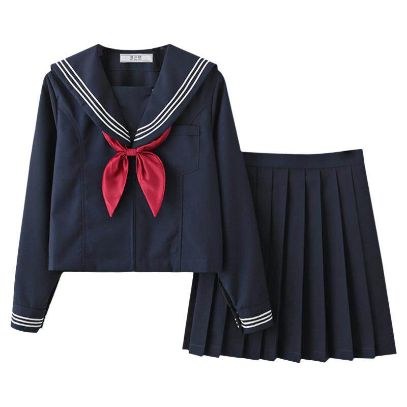 日系大码水手服JK制服三本线套装