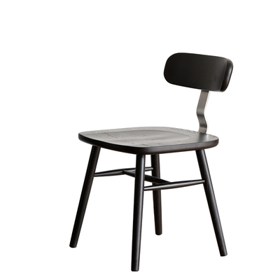 西多home 实木餐椅北欧日式简约轻奢实木靠背餐椅榫卯不锈钢椅子