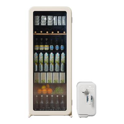 HCK哈士奇冰冷套装212L冰吧冷藏柜超薄嵌入家用+热冰冰即热制冰机