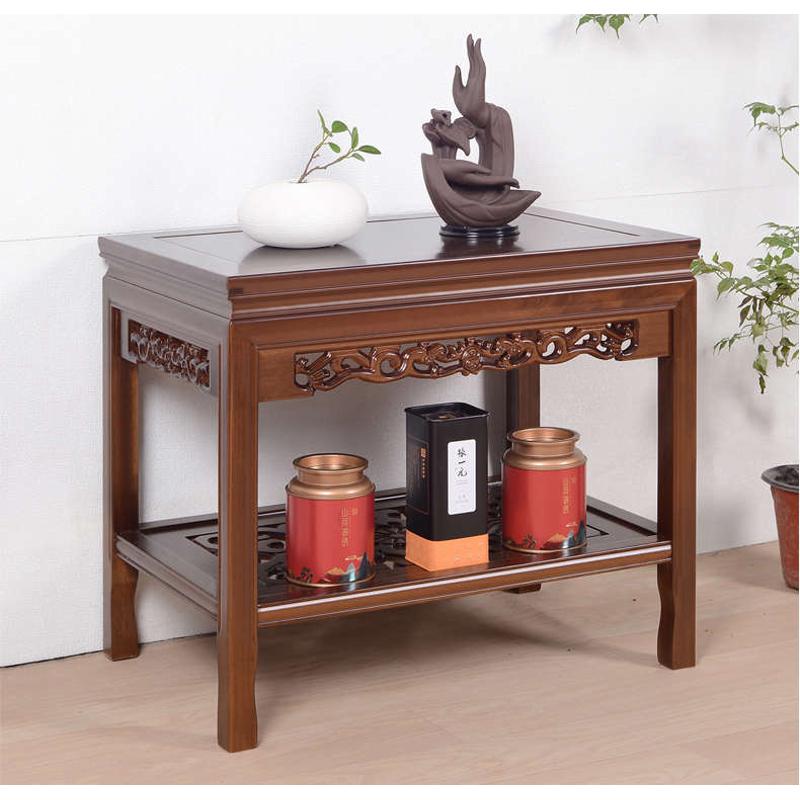 100%全实木新中式盆景架鱼缸架花架奇石桌置物架沙发边角几小茶几