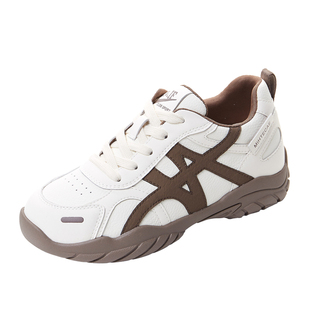 新卡伦内增高6.5cm真皮德训鞋秋冬新芭蕾鞋休闲百搭舒适阿甘鞋女