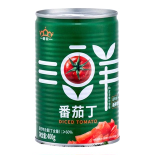 2025冠农新疆番茄丁新鲜去皮西红柿块番茄酱无添加糖 400g*12罐头