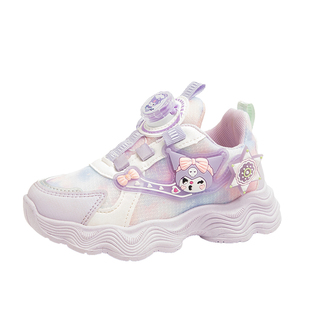 女童加绒保暖鞋儿童运动鞋2024秋冬新款女孩鞋子库洛米休闲老爹鞋