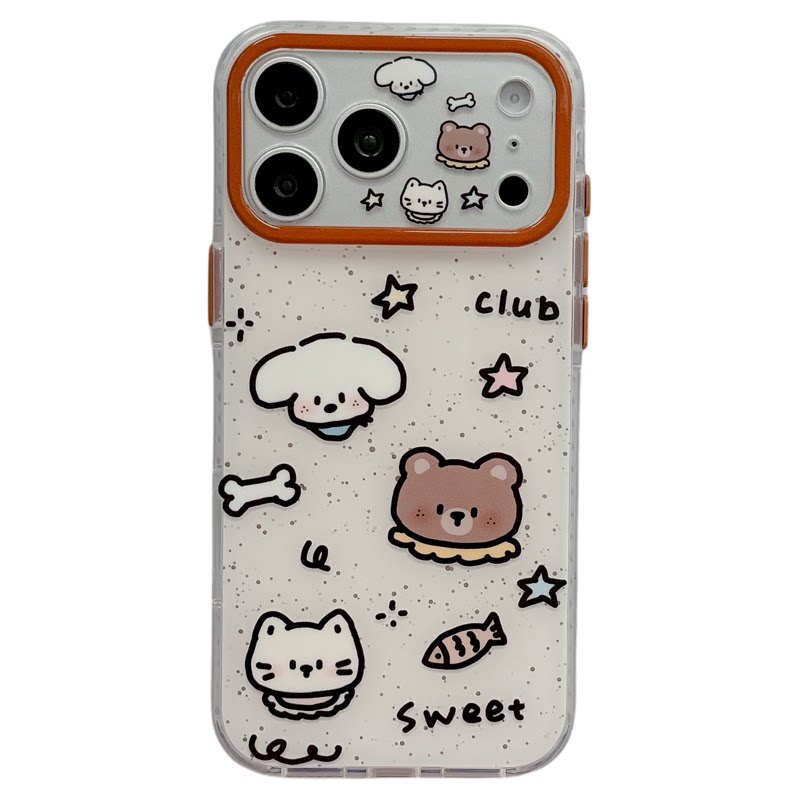 MoreRex 软萌ins泼墨小动物头像适用苹果18手机壳韩风iphone17promax新款18pro全包15防摔保护套14女16高颜值