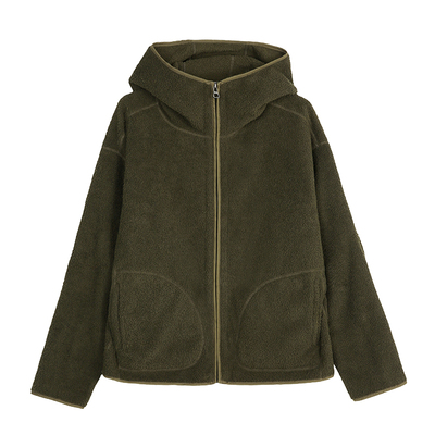 云上生活【篝火】云粒绒两面穿连帽加绒厚外套2025冬季新款上衣女