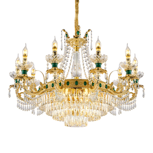 法式轻奢水晶吊灯复式楼梯灯别墅客厅挑空大吊灯欧式豪华酒店新款