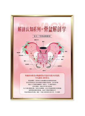 女性解剖学挂画阴蒂结构图健康教育科普装饰画现代艺术装饰品美容