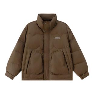 CAISEDI/凯施迪消光锦纶羽绒服男秋冬季新款咖色短款翻领外套