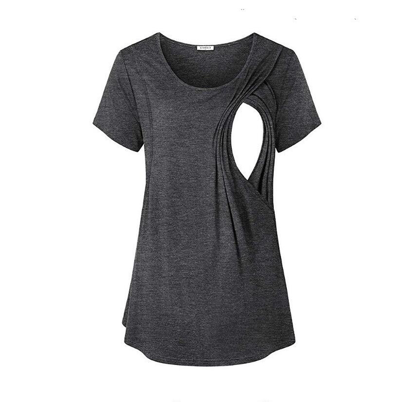 莫代爾哺乳上衣夏季薄款外出潮媽短袖t恤半袖月子女裝喂奶衣服期