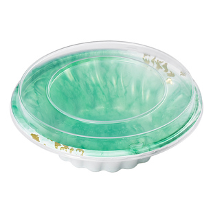 海涌500直径18.6cm寿司盒一次性刺身拼盘圆形盘外卖盒寿司店专用